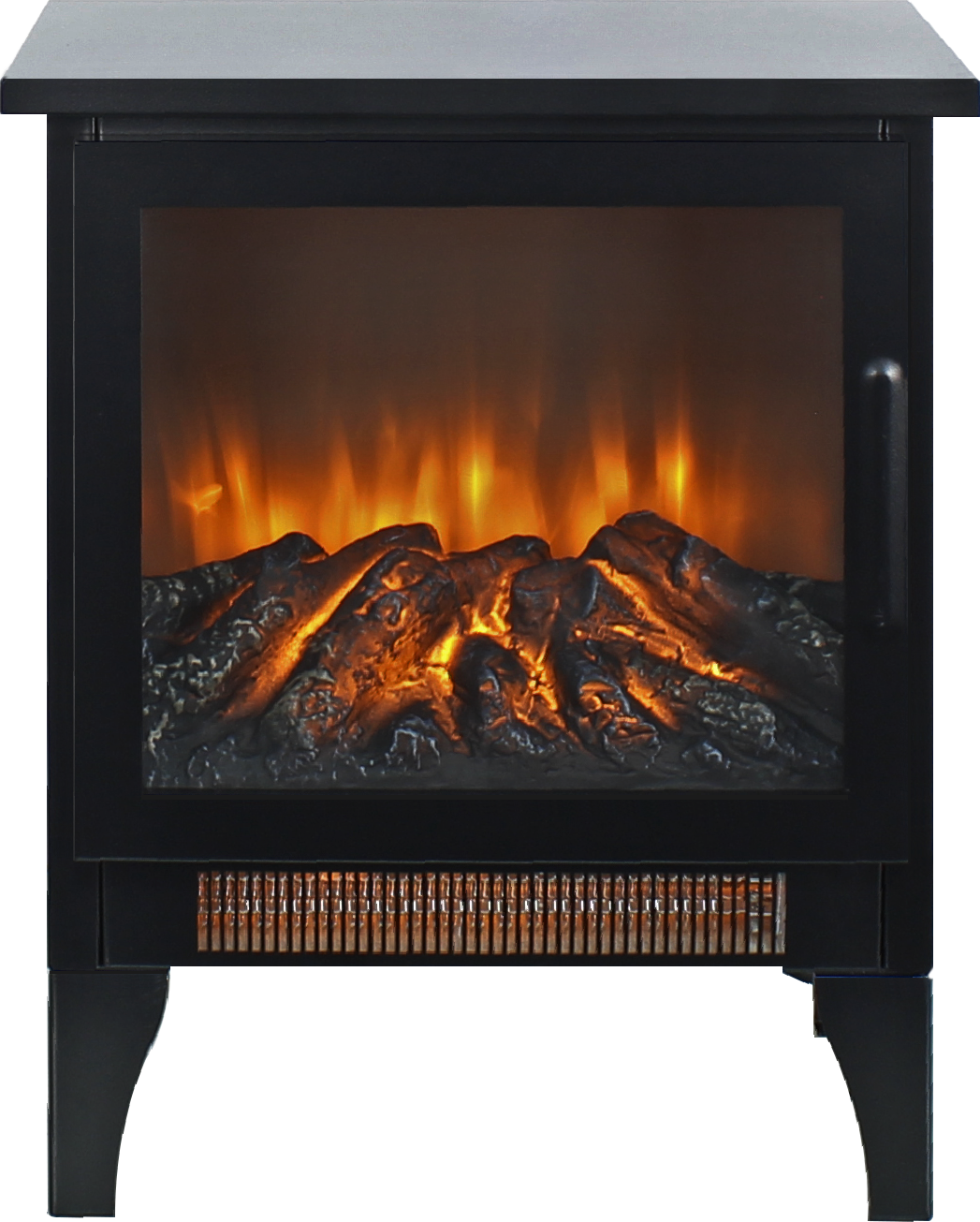 15 Inch 3D Flame Electric Infrared Quartz Fireplace Stove Without Remote Control Powder Coated Electric Yes Antique Black Vent Free No Freestanding Tempered Glass Sheet Metal Electric