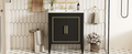 30 Inch Bathroom Vanity With Ceramic Basin, Soft Close Door, Built In Hidden Drawer Black Bathroom Solid Wood Mdf