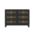 4 Pieces Bedroom Sets, Queen Size Farmhouse Platform Bed With Wooden Strip Decoration, Storage Nightstand And Dresser With Metal Handle, Black Queen Black 4 Piece Set Particle Board