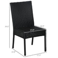 Outsunny 4 Pe Rattan Outdoor Dining Chairs With Cushions, Patio Wicker Dining Chairs With Backrests For Porch, Deck, Garden, Cream White Cream White Steel
