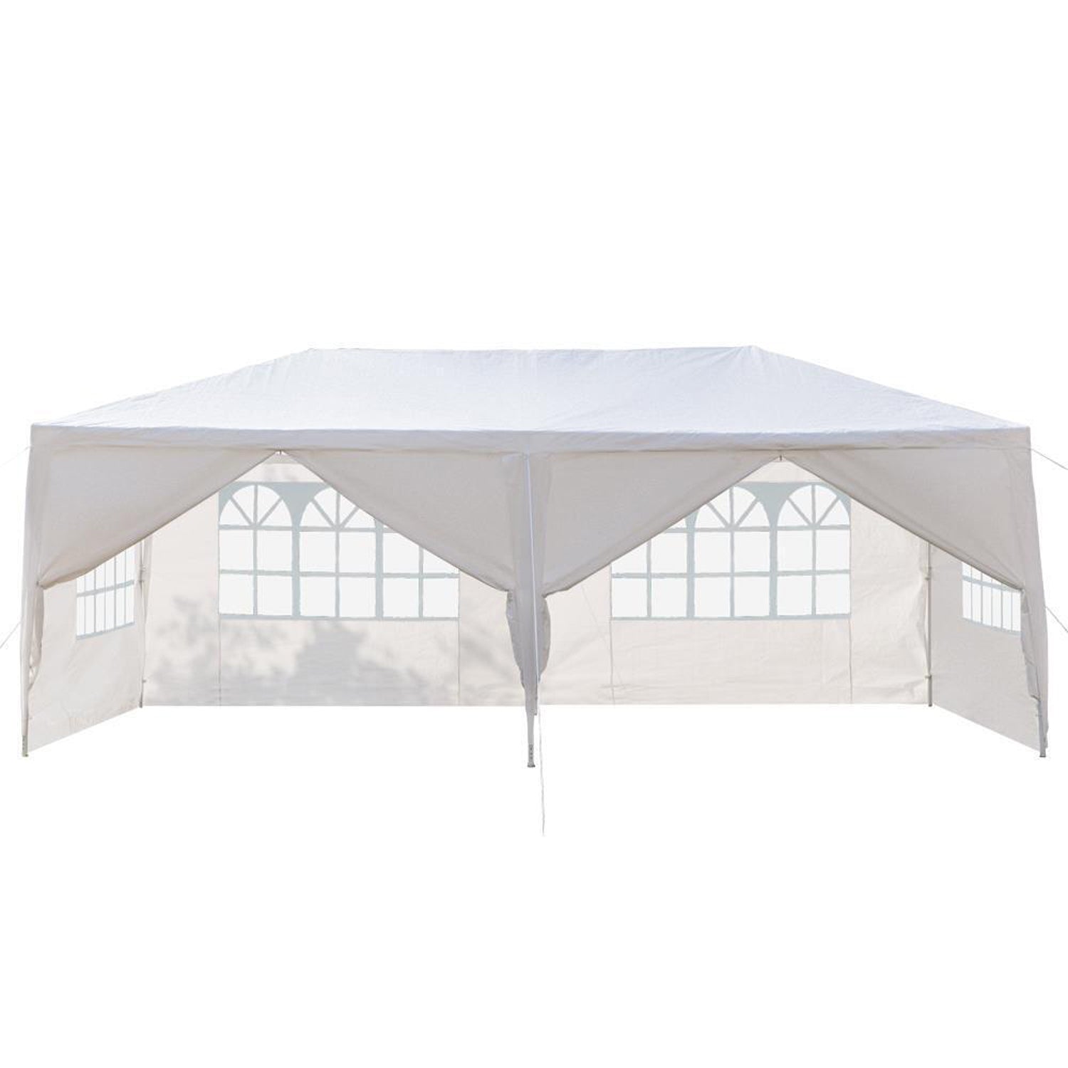 10X20' Outdoor Garden Gazebo Wedding Party Tent Canopy Marquee With 6 Removable Sidewalls White Metal