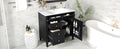 36'' Bathroom Vanity With Top Sink, Modern Bathroom Storage Cabinet With 2 Drawers And A Tip Out Drawer, Single Sink Bathroom Vanity Black Bathroom Solid Wood Mdf