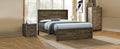 3 Pieces Vintage Farmhouse Style Queen Size Platform Bed With 10 Wooden Slats Support 2 Nightstands, No Box Spring Needed, Rustic Brown Box Spring Not Required Queen Rustic Brown Wood 3 Piece Set Bedroom Traditional Plywood