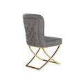 Dining Chair Set Of 2, Grey Velvet Backrest And Golden Metal Legs.For Modern Kitchen Dining Room Chair For Kitchen Living Modern Decorative Leisure Chairs Office Chairs Grey Dining Room Modern Foam Velvet