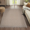 4X6 Mocha Geometric Indoor Outdoor Area Rug Mocha Polypropylene