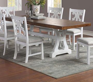 Formal White Dining Room Wooden 1Pc Rectangle Dining Table W Leaf Elegant Design Furniture White Seats 6 White Dining Room Classic,Contemporary,Traditional Rubberwood Rectangular Rubber Wood,Solid