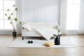 Same As B083121461 Elena Twin Size Beige Velvet Upholstered Daybed, Ribbed Tufted Backrest, Daybed In Lavish Modern Design, Richly Hued Foam Comfort Box Spring Not Required Twin Ivory Metal Bedroom Daybeds Velvet Velvet Upholstered