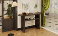 Elegant Minimalist Console Table With Rounded Edges And Sturdy Shelf Design For Entryway, Living Room Espresso Espresso Solid Wood Mdf