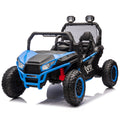 24V Two Seater Kids Ride On Utv W Parents Control,400W Super Power,Four Wheel Suspension,Led Light With Rear Searchlight,Bluetooth,Mp3,Music,Rear Storage Space,Speeds 3.73 4.97Mph For Kids Aged 3 . Blue 50 99 Lbs Polypropylene