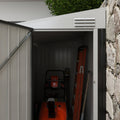 Outsunny 4' X 6' Metal Outdoor Storage Shed, Lean To Storage Shed, Garden Tool Storage House With Lockable Door And 2 Air Vents For Backyard, Patio, Lawn, Dark Gray Gray Steel