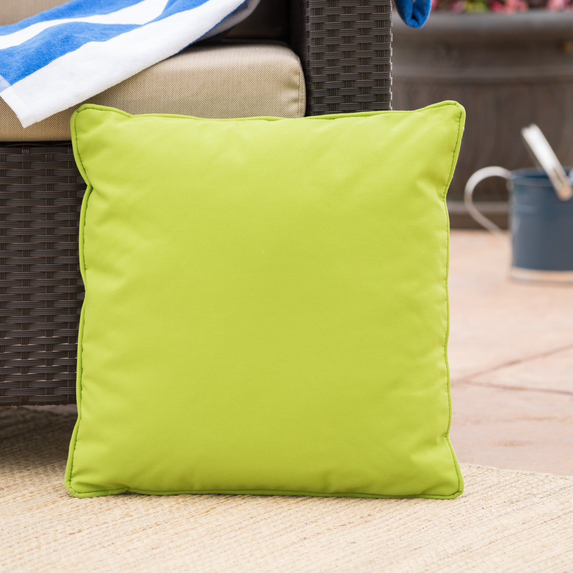 Coronado Square Pillow Green Fabric