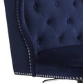 Midnight Blue Swivel Office Chair With Wing Back Caster Solid Blue Office Office Chairs Solid Back Swivel Fabric Metal