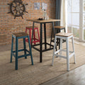 Natural And Red Armless Bar Stool With Crossbar Support Red Bedroom Farmhouse Pine 1 Wood Metal