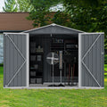 Outdoor Storage Shed 6 X 4 Ft Large Metal Tool Sheds, Heavy Duty Storage House With Sliding Doors With Air Vent For Backyard Patio Lawn To Store Bikes, Tools, Lawnmowers Grey Grey Rectangular No