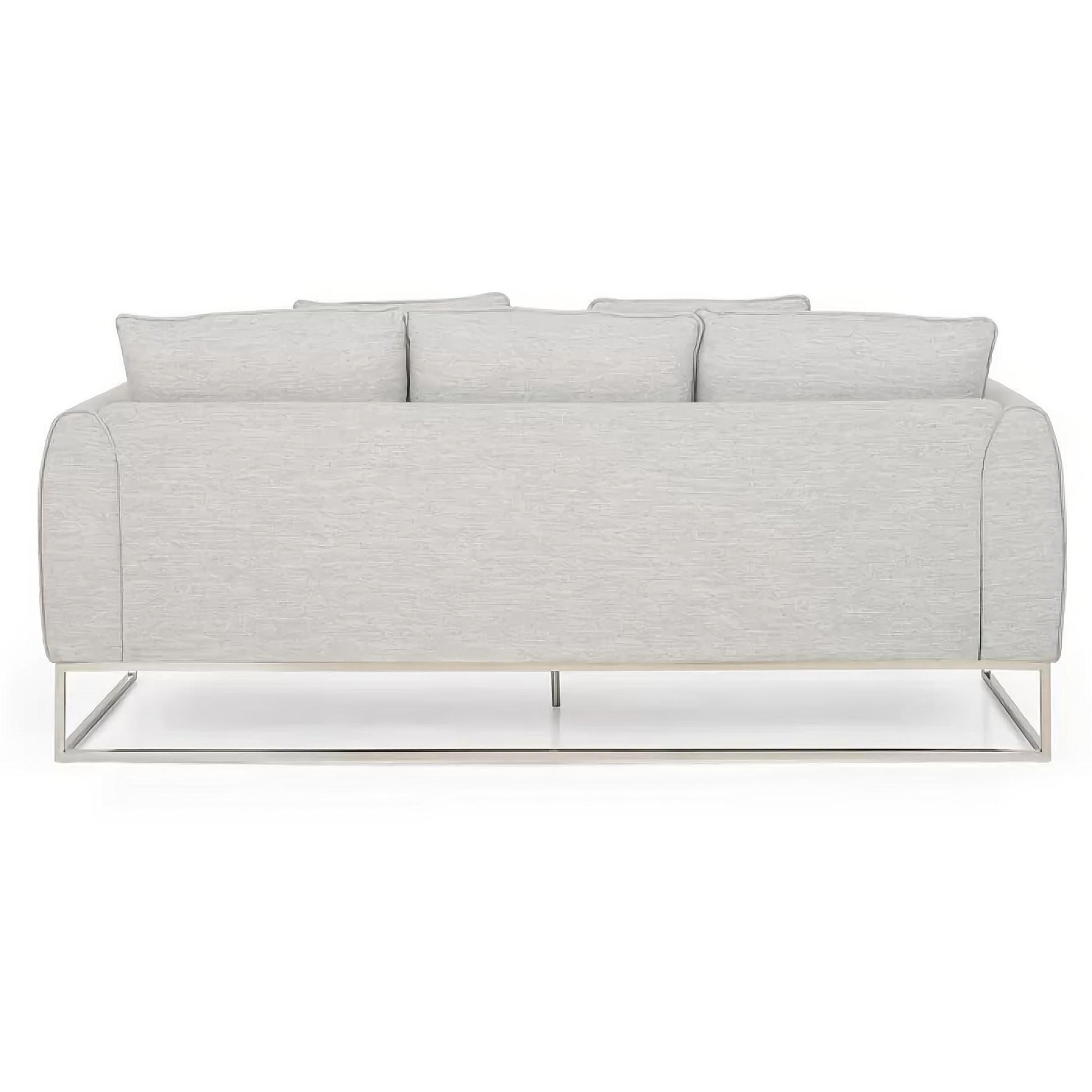 Comfortable And Stylish 82.75" Gray Fabric 2 Seater Sofa With Silver Legs And Soft Upholstery, Extra Deep Seats, For Small Space, Living Room, Office Apartment Gray, Fabric Gray Wood Primary Living Space Medium Soft Cushion Back Light Duty