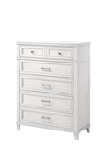 White 5 Drawer Chest White Solid Wood Mdf