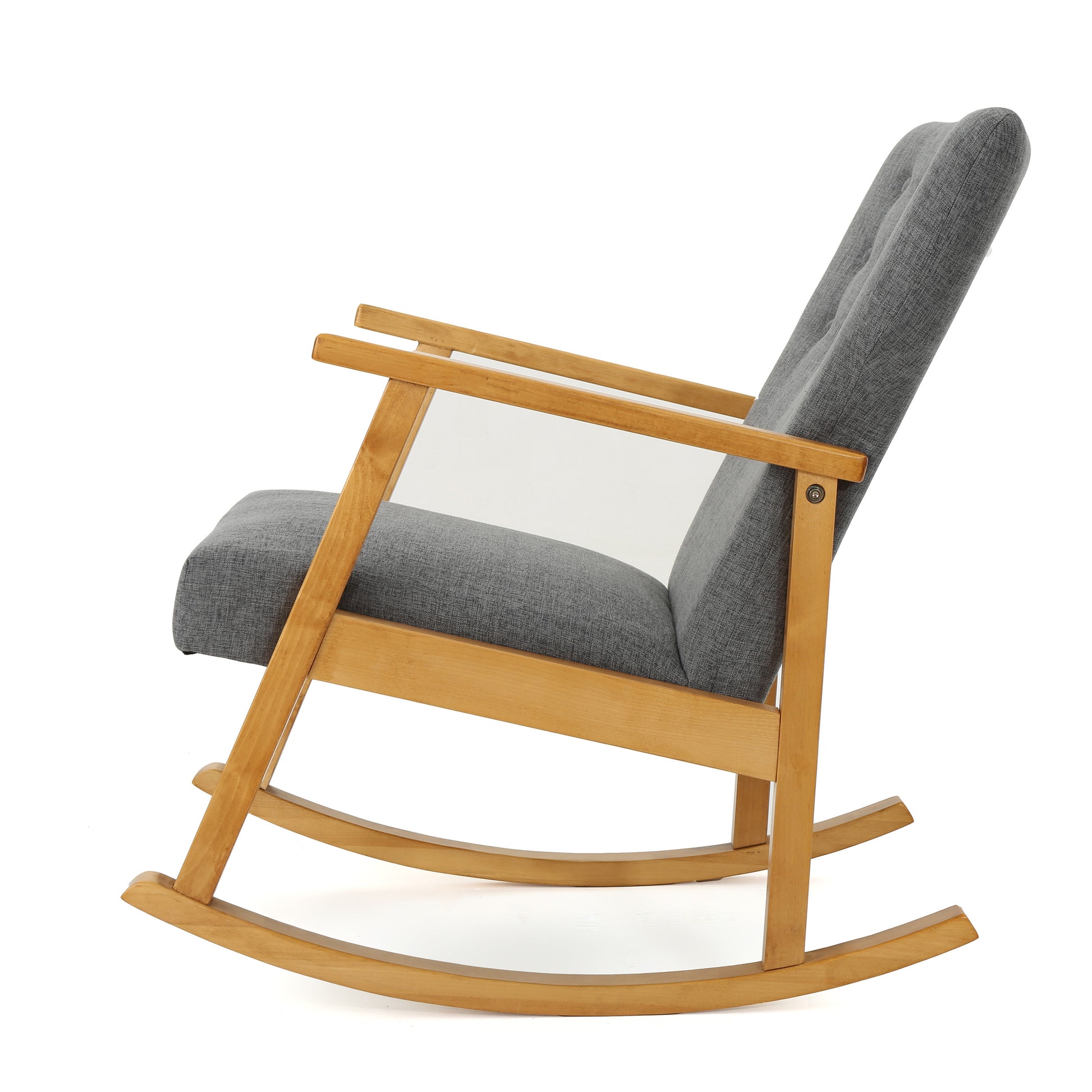 Gray Fabric Upholstered Rocking Chair Gray Fabric