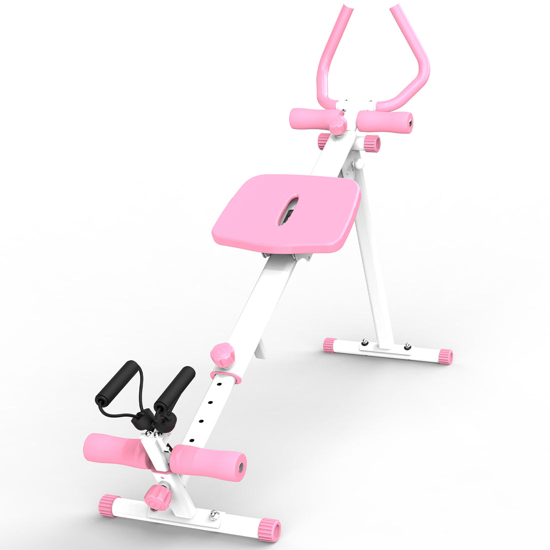 4 In 1 Ab Workout Exercise Equipment Rowing Machine Leg Press Machine Ab Glider Machine Roman Chair Fitness Equipment For Ab Workout Core Strength Training Pink Abs Rubber Steel Q235