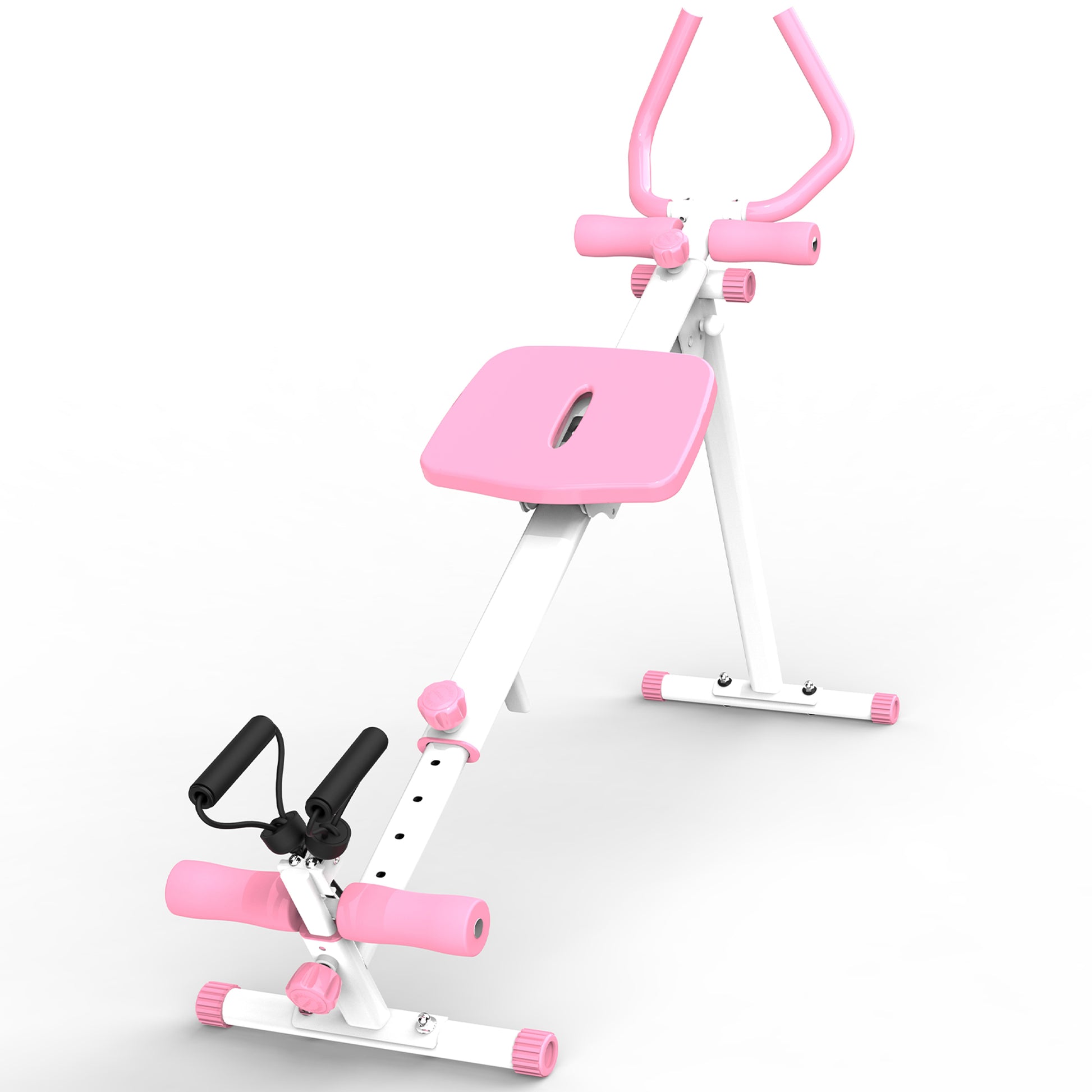 4 In 1 Ab Workout Exercise Equipment Rowing Machine Leg Press Machine Ab Glider Machine Roman Chair Fitness Equipment For Ab Workout Core Strength Training Pink Abs Rubber Steel Q235