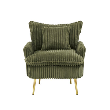 24003 Seat Office, Home, Children'S Use, Princess Chair, Leisure Chair Green Corduroy