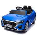 12V Kids Ride On Electric Car W Parents Remote Control,Licensed Audi Sq8 For Kids,Dual Drive,Suspension,Hanging Start,Three Speed Adjustable Music,Volume Control,Led Lights For Kids Aged 3 6. Blue 50 99 Lbs Polypropylene