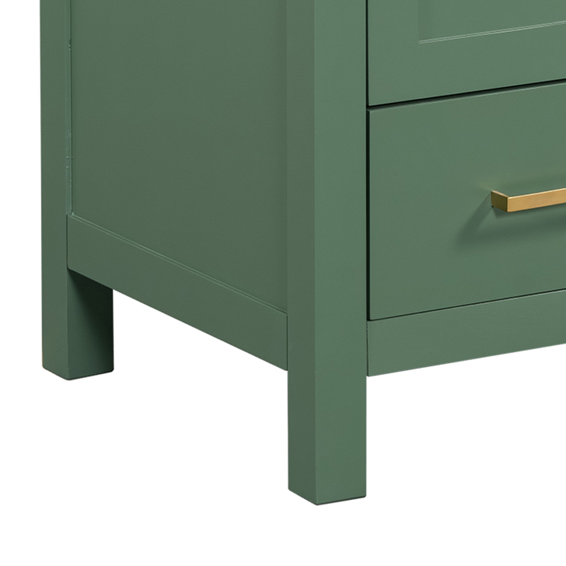 60" Green Bathroom Vanity Set With Double Vanities Separate , Double Ceramic Sinks, Storage Shelf, And Divided Drawers Mirror Not Included Modern Bathroom Solution For Spacious Bathrooms Green