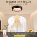 16.93Inch Flush Mount Ceiling Light 24W, 5 Cct Selectable 2700K 3000K 3500K 4000K 5000K Dimmable Ceiling Light Fixture, 2400Lumen Black Round Led Ceiling Light Flush Mount For Bedroom Black And Gold Black Fabric Acrylic