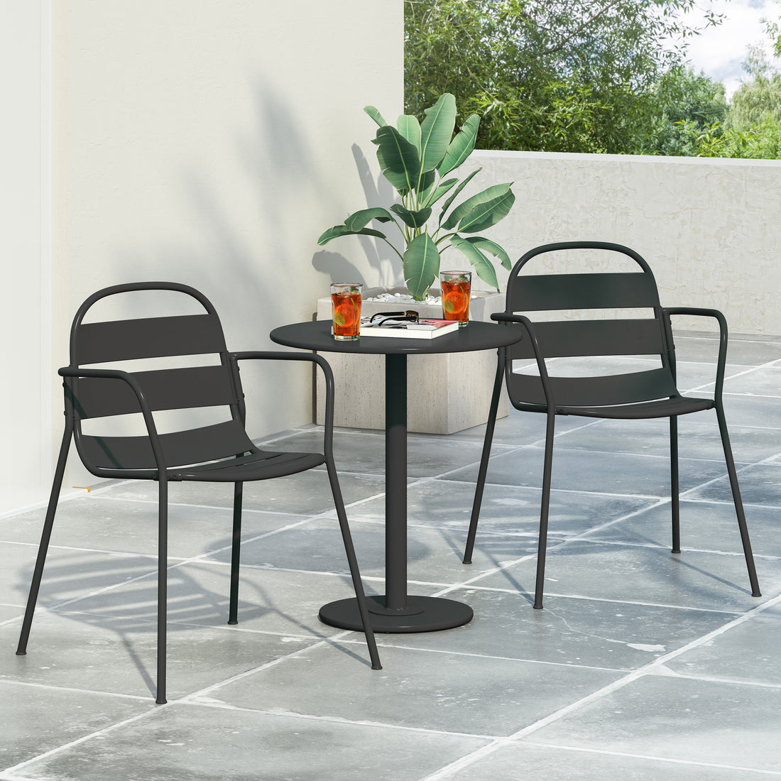 Terra Nova Bistro Set Matte Black Iron