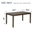 Wooden Dining Rectangular Table, Kitchen Table For Small Space, 4 Person Dining Table, Walnutonly The Table Walnut Seats 4 Gray Dining Room Acacia Rectangular Acacia Wood