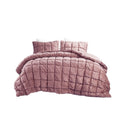 3 Piece Comforter Set Full Pink Polyester