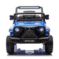 12V Kids Ride On Electric Truck Car W Parents Control,2Wd,Four Wheel Suspension,Early Education Function,Adjustable Volume,Usb,Mp3,Bluetooth,Microphone Jack,Power Display,Led Lights For Kids Aged 3. Blue Polypropylene