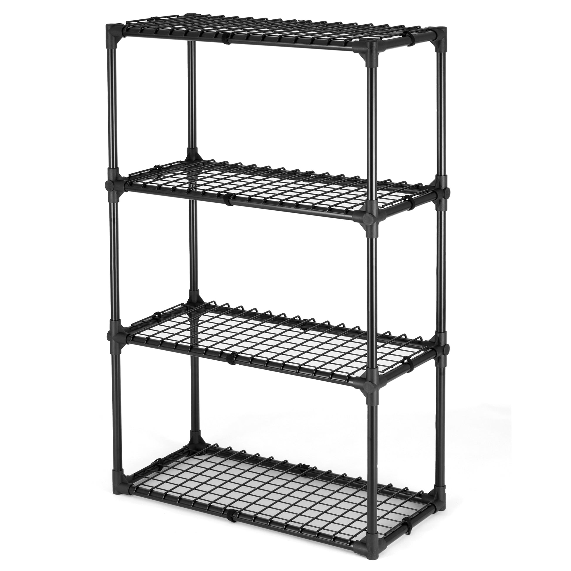 4 Shelf Wire Rack 1Pack Black Steel