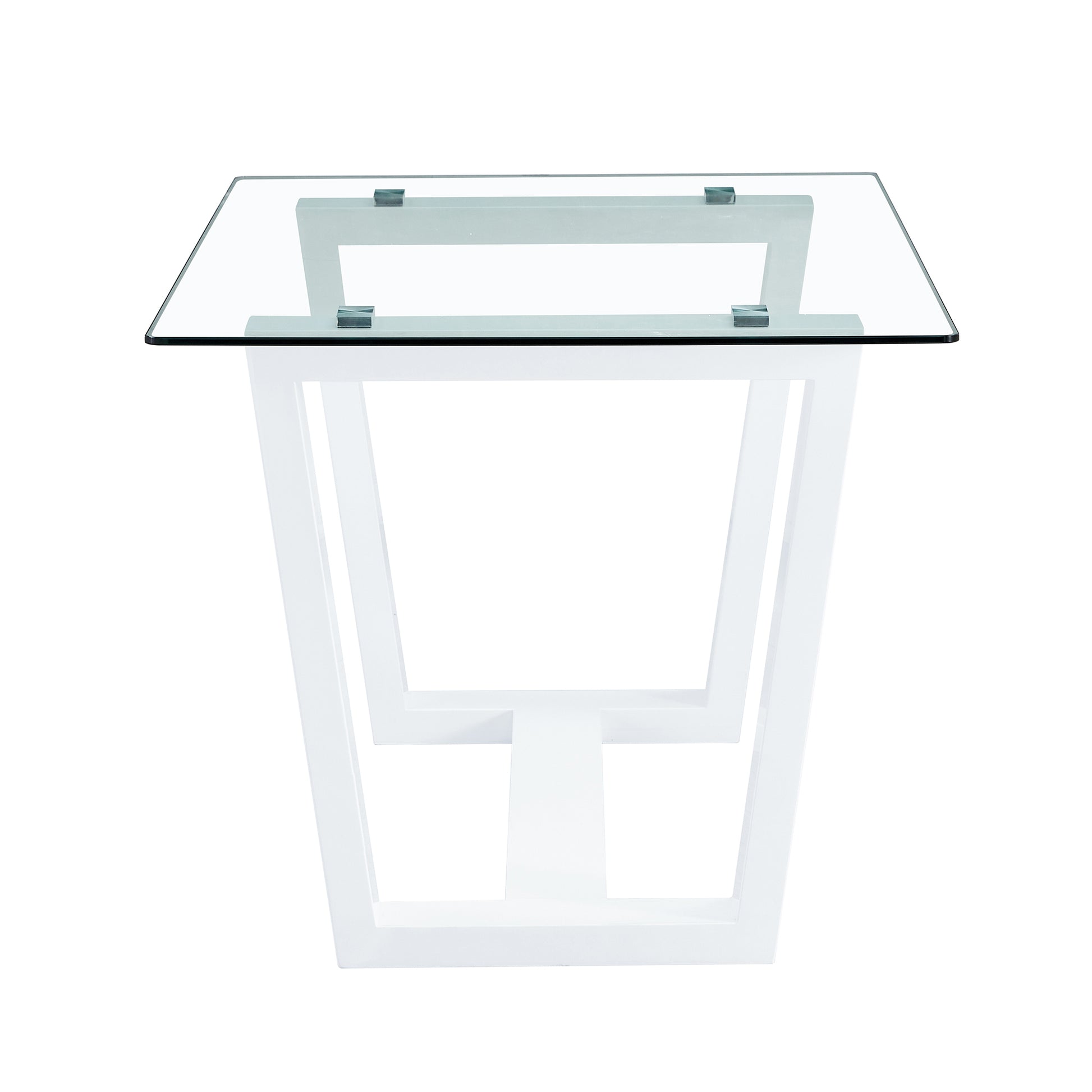 Glass Dining Table Large Modern Minimalist Rectangular For 6 8 With 0.4" Tempered Glass Tabletop And White Mdf Trapezoid Bracket,For Kitchen Dining Living Meeting Room Banquet Hall F 1550 Transparent Mdf Glass
