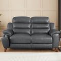 Dream Power Headrest Zero Gravity Reclining Loveseat Steel Gray Memory Foam Genuine Leather