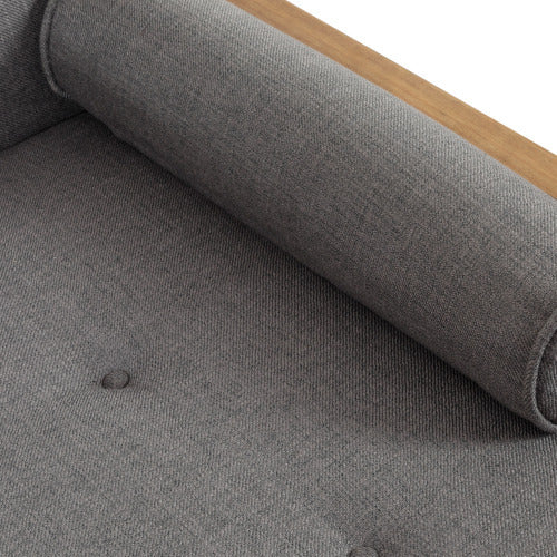 Chaise Lounge Grey Fabric