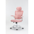 Ergonomic Mesh Office Chair With 3D Adjustable Lumbar Support, High Back Desk Chair With Flip Up Arms, Executive Computer Chair Home Office Task Swivel Rolling Chairs For Adults Cushion Metal Solid Pink Office Sponge Dry Clean Round Handle Office Chairs