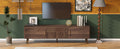 Mid Century Tv Stand With 2 Drawers, Media Console Table For Tvs Up To 80'', Entertainment Center With Storage For Living Room, Bedroom, Home Theatre Walnut Primary Living Space 70 79 Inches 70 79