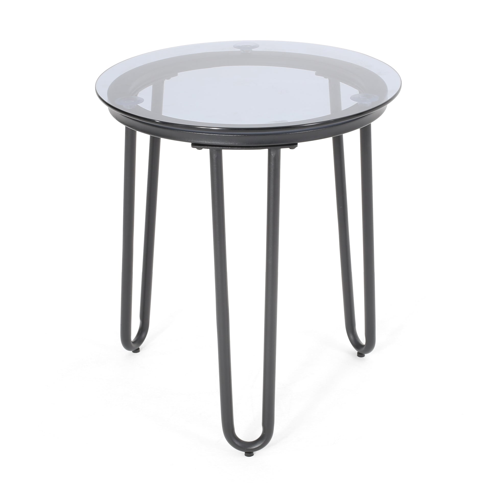 La Jolla Side Table Black Tempered Glass