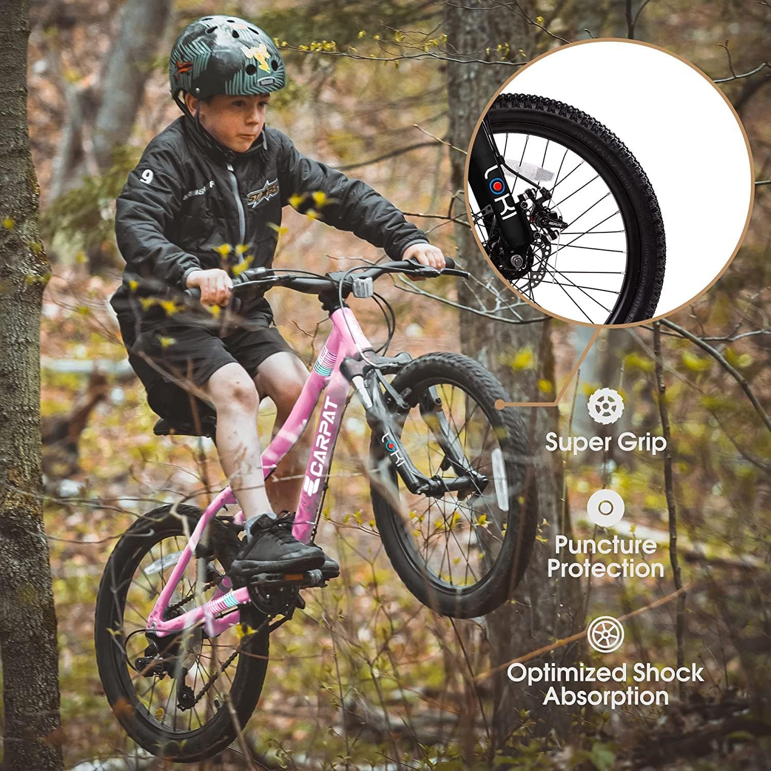 S20101 Ecarpat 20 Inch Kids Bike, Boys Girls Mountain Bike Ages 8 12, 7 Speed Teenager Children Kids' Bicycles, Front Suspension Disc U Brake, High Steel Frame Pink 200 Lbs & Over Classic Polyurethane Foam 9 To 12 Years Steel Outdoor