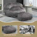 Coolmore Bean Bag Chair, Floor Sofa With Handle,Accent Sofa Chair With Ottoman For Gaming Reading Relaxing Gray Gray Plush