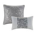 Embroidered 8 Piece Comforter Set Grey King King Grey Polyester