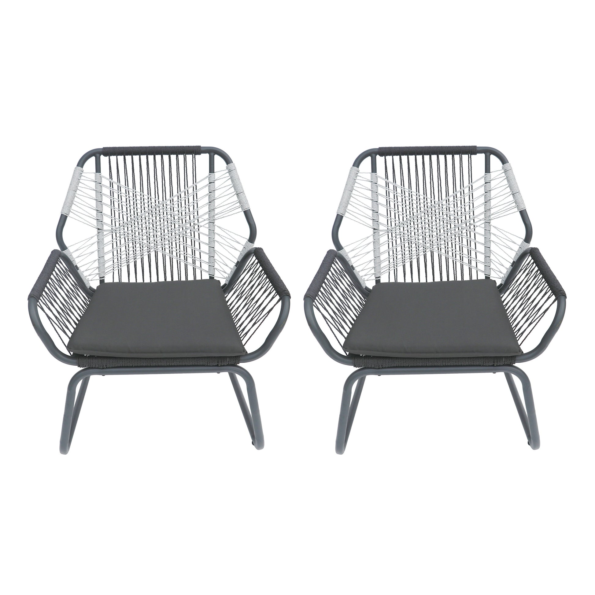 Idaho Club Chair Gray Woven Rope