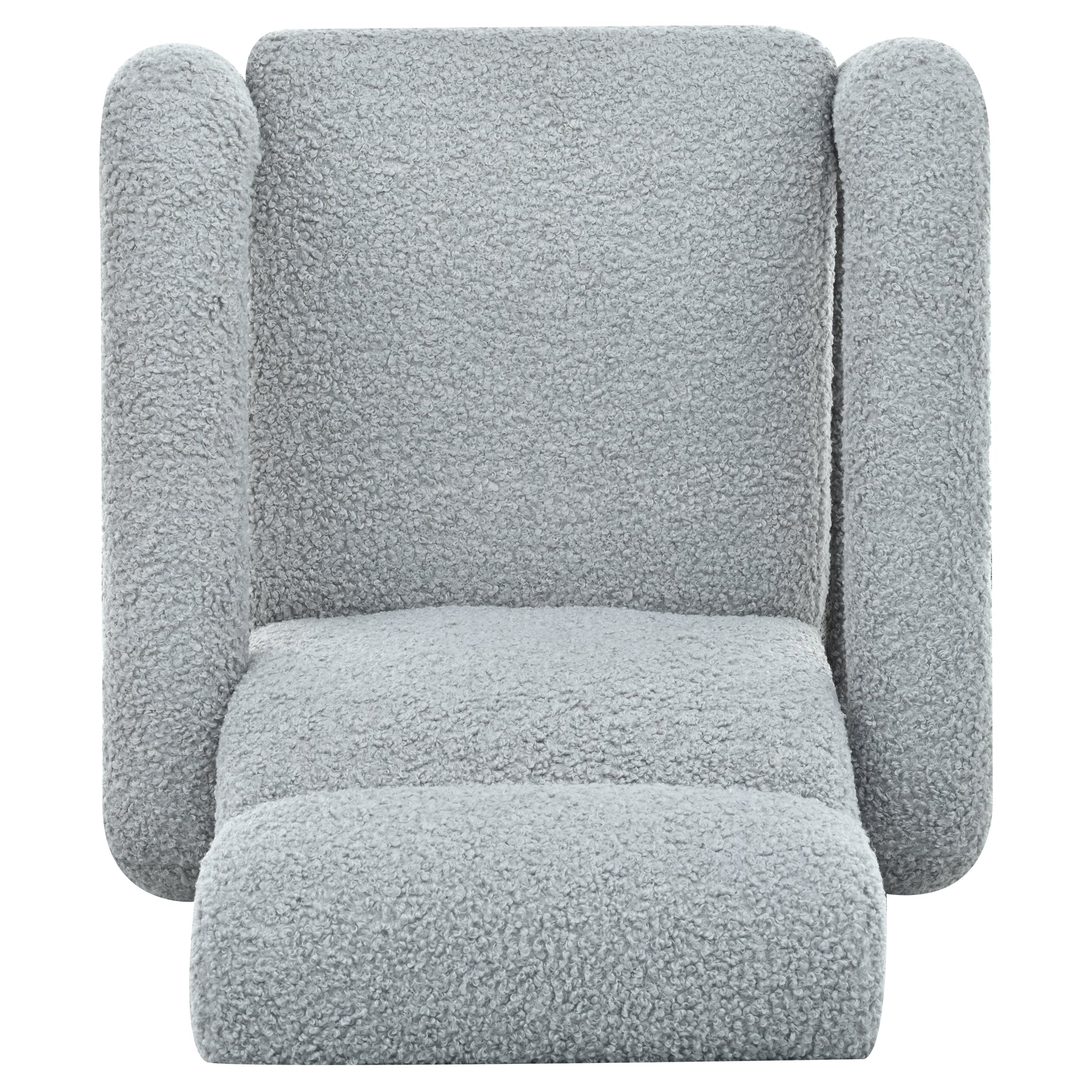 31.25" Push Back Recliner Armchair Upholstered Recliner Chair Single Sofa With Adjustable Backrest For Living Room, Light Grey Light Grey Teddy