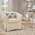 Swivel Chair With Loose Cover Natural Fabric