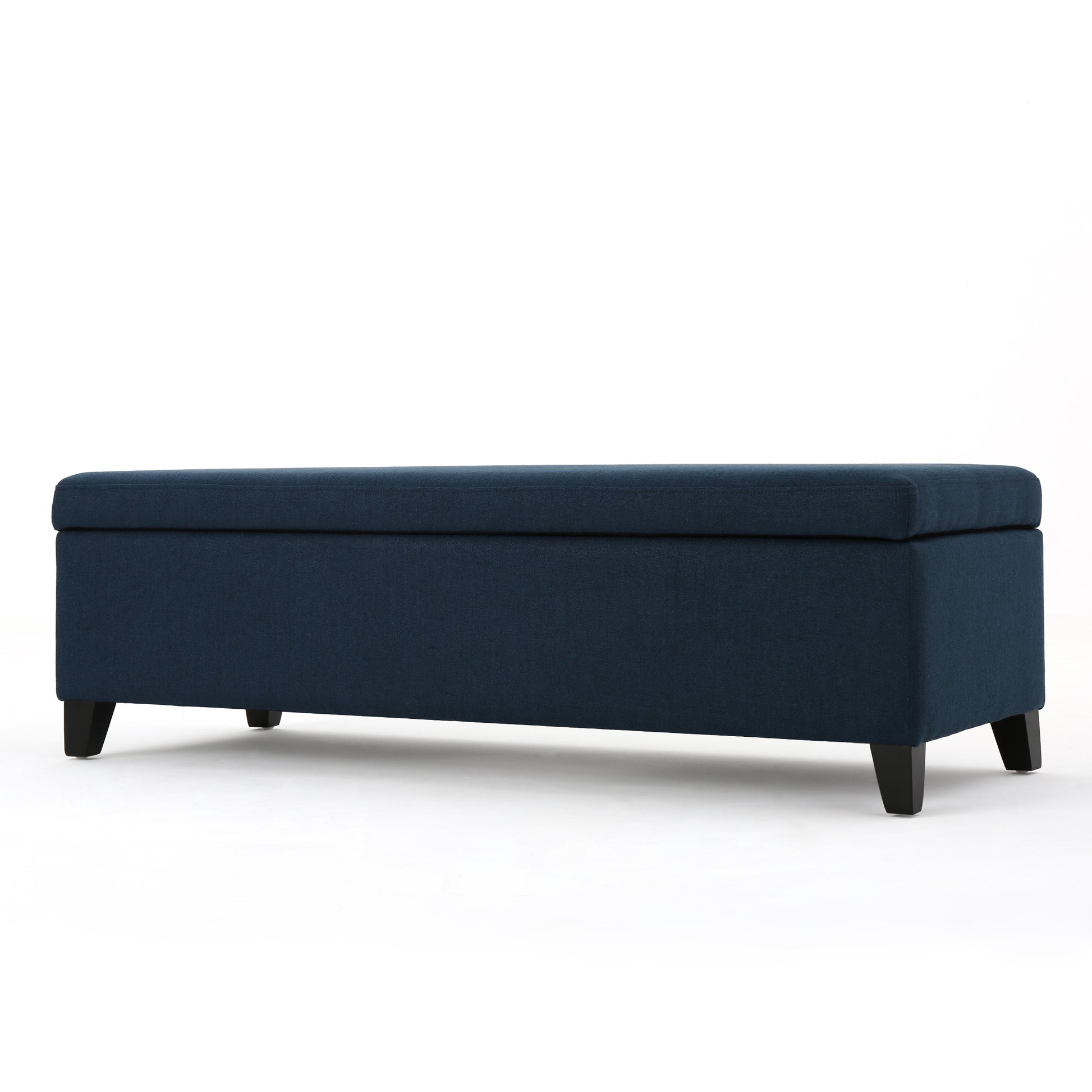 Hartford Storage Ottoman Navy Blue Fabric