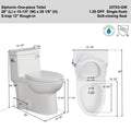 1.28 Gpf Single Flush One Piece Toilet, Water Saving Elongated Comfort Height Floor Mounted, Soft Closing Seat, 1000 Gram Map Flushing Score Toilet, Gloss White 23T03 Gw Gloss White Ceramic