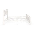 Classic King Size Metal Bed Frame With Vintage Headboard, No Box Spring Required, Under Bed Storage, White King White Iron