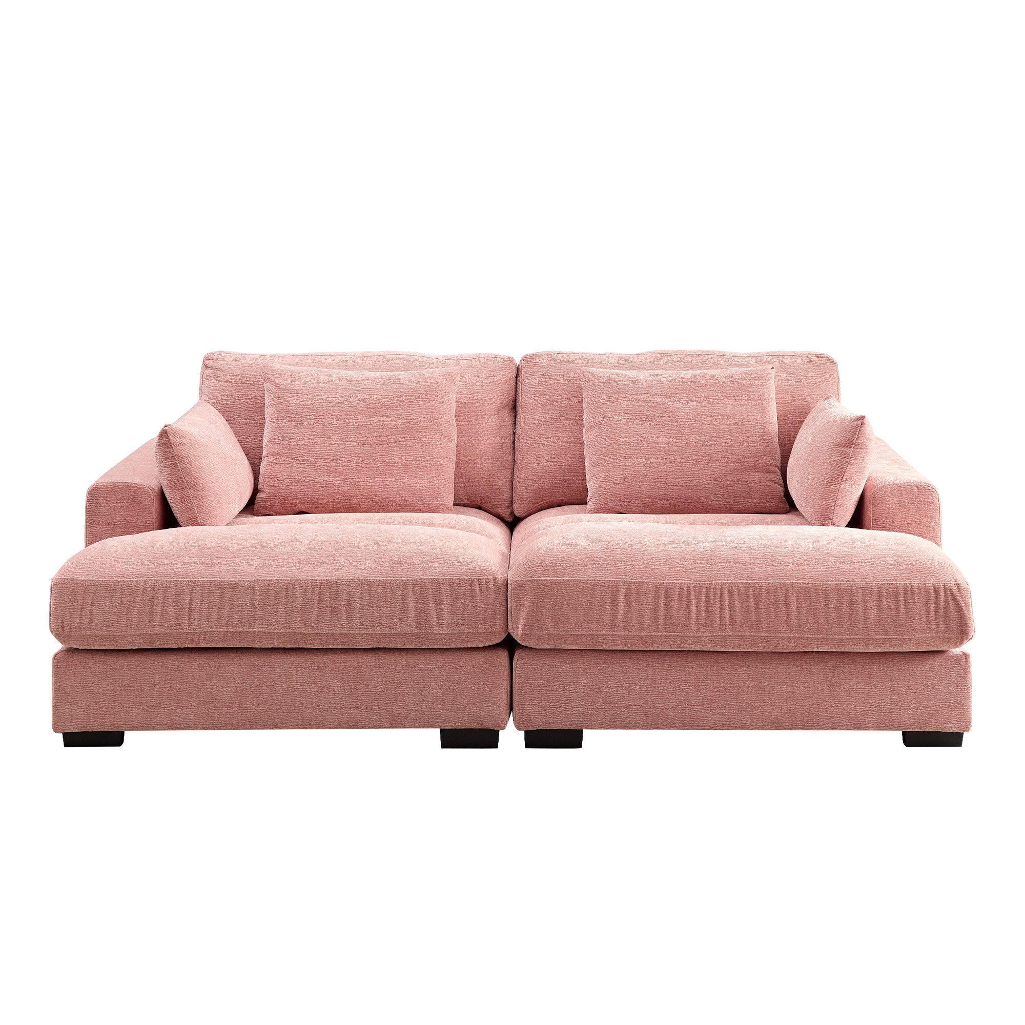 Comfor Daybed With Over Wide Sofa Bed,Modern Design Fabric Beanbag With Arms,Pink Pink Fabric 2 Seat