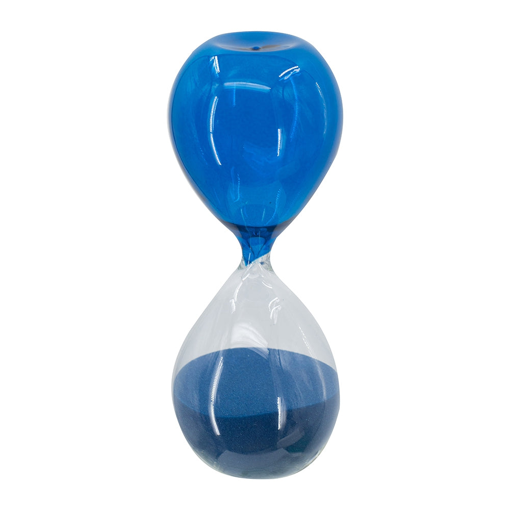 5X14" Hourglass, 60Min Blue Blue Glass