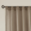 Solid Crushed Curtain Panel Pair 2 Pcs Window Panels Taupe Polyester